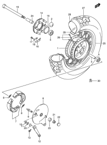 VS800 Rear wheel complete assy