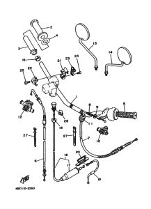 XT225 XT225D Рулевой рычаг и кабель