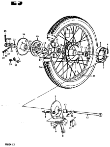 FR80 Rear wheel complete assy