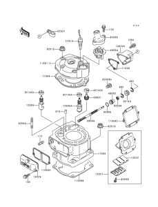KDX125 Цилиндр и головка цилиндров