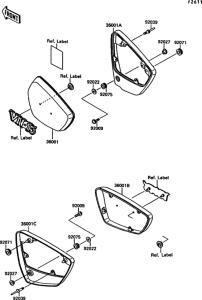 VN1500 Боковые обтекатели