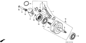 CR80R Crankshaft / piston
