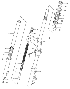 UE125 Вилка передней оси