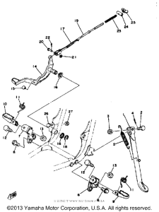 YZ400D Stand footrest brake pedal