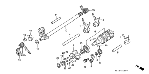 MTX125 Shift drum / shift fork