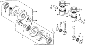 CJ360 Коленчатый вал и поршни