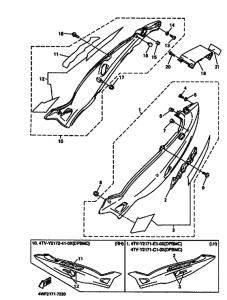 YZF600R YZF600RJ Боковая крышка