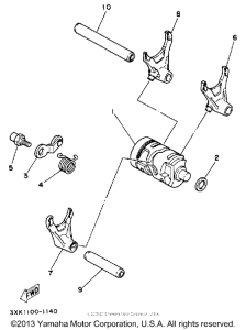 WR250Z Shift cam - fork