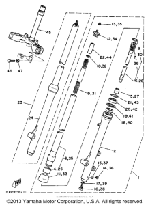 YZ80D Передняя вилка
