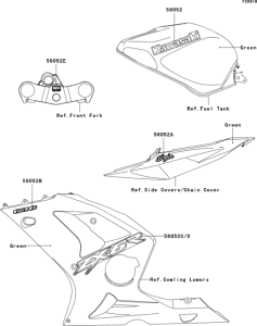 ZX636 Decals(green)(zx636-b1h)