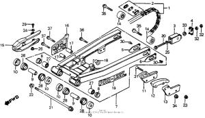 CR125R Swingarm + drive chain 82