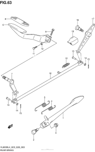 VL800B Задний тормоз