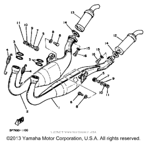 TZ250J Выхлопная система