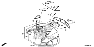 GL1800B Rear center top cover