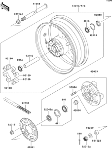 ZX600 Заднее колесо и цепь