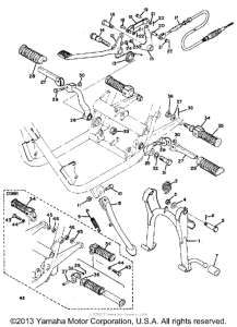 DS6C Stand, foot rest & rear brake pedal