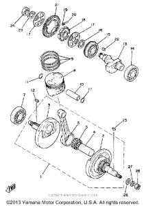 SR250J Коленчатый вал и Поршень