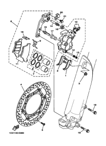 YZ250 YZ250W1 Передний суппорт