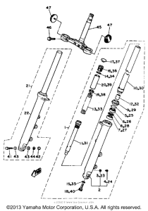 SRX600SC Передняя вилка