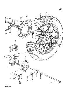 RM80 Rear wheel complete assy