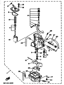 WR200R Carburetor assy