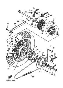XV250 XV250R Rear wheel complete assy