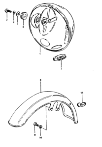 GS450 Housing headlamp - front fender