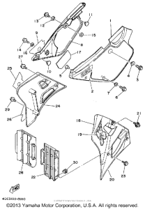 WR250Z Боковые обтекатели