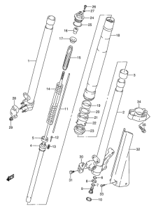 RMX250 Передняя вилка