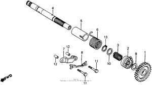 CR125R Kick starter spindle 81