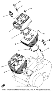 RD400E Цилиндр и головка цилиндра