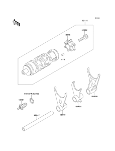 VN250 Валы и вилки переключения передач