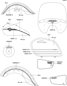 VN1500 Decals(red / beige)(vn1500-l4)