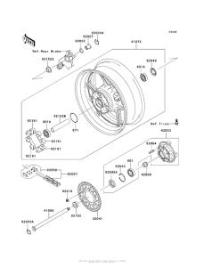 ZX1000 Заднее колесо и цепь