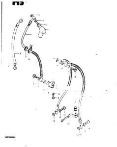 GS1000 Передние тормозные трубки