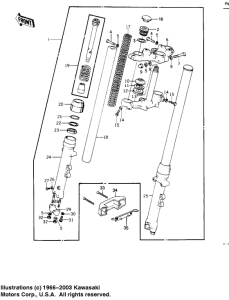 KZ1000 Вилка передней оси