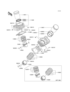 VN800 Цилиндр и поршни