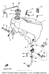 YZ125B Топливный бак