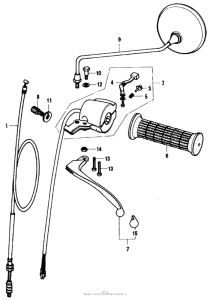 CB350 Left handle switch + cable clutch
