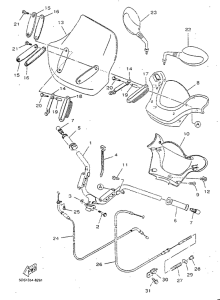 YP125R Steering handle. cable