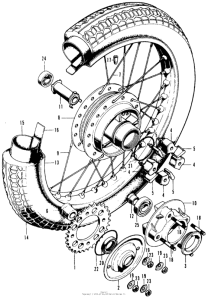  Rear wheel + driven sprocket