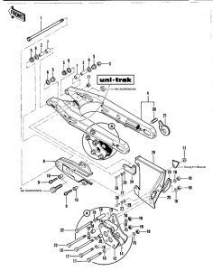 KDX420 Swing arm / chain cover