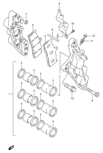 GSX-R1100 Передний суппорт тормозной