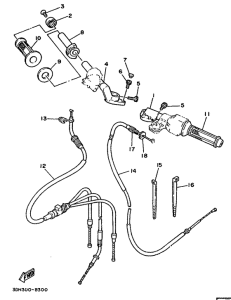 RD350LCF (20KW) Steering handle. cable