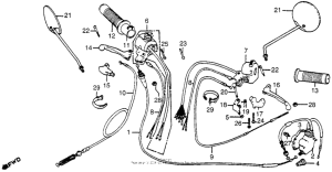NC50 Handle lever + switch + cable 81