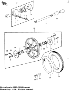 KZ1000 Front wheel / hub / tire