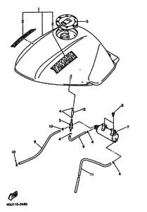 XJ600S XJ600SG Fuel tank for california