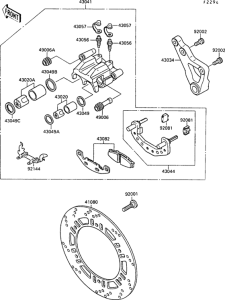 ZX500 Rear brake(-zx500b-000089)