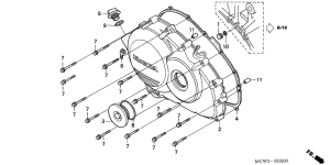 VFR800 (ABS) Крышка картера правая