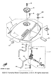 YSR50B Топливный бак